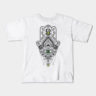 Hamsa with Green Eye Kids T-Shirt